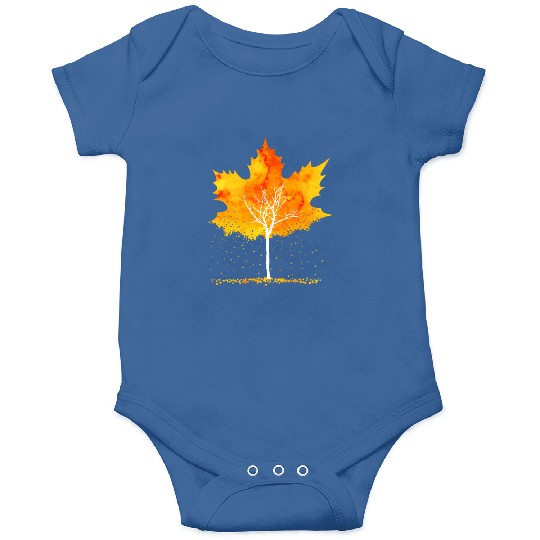 Maple Leaf Autumn Orange Fall Leaves Onesies