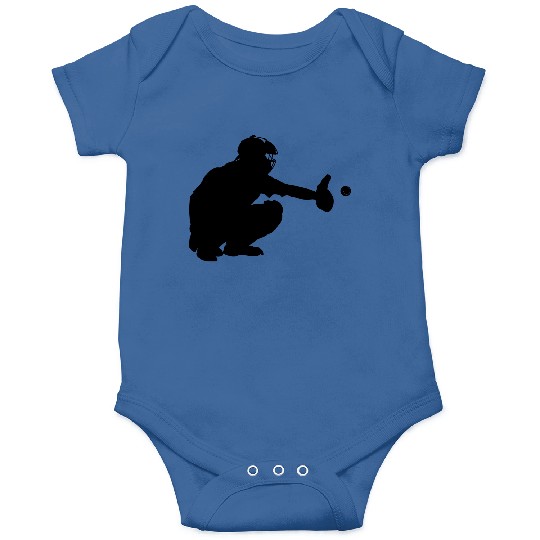 Baseball catcher waiting to catch a pitch Onesies