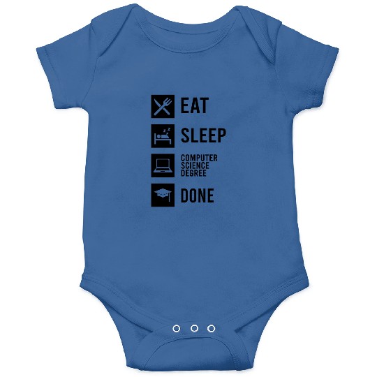 Eat Sleep Computer Science Degree Done - Black Onesies