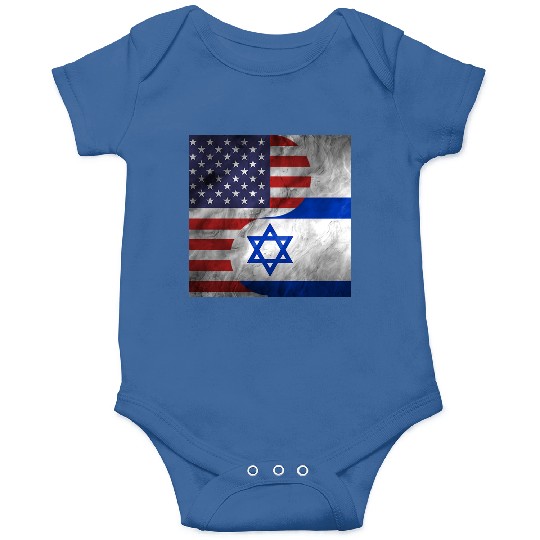 USA Israel Dual Yin Yang Flag Onesies
