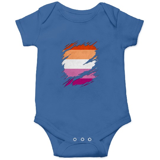 Lesbian Pride Flag Ripped Reveal Onesies