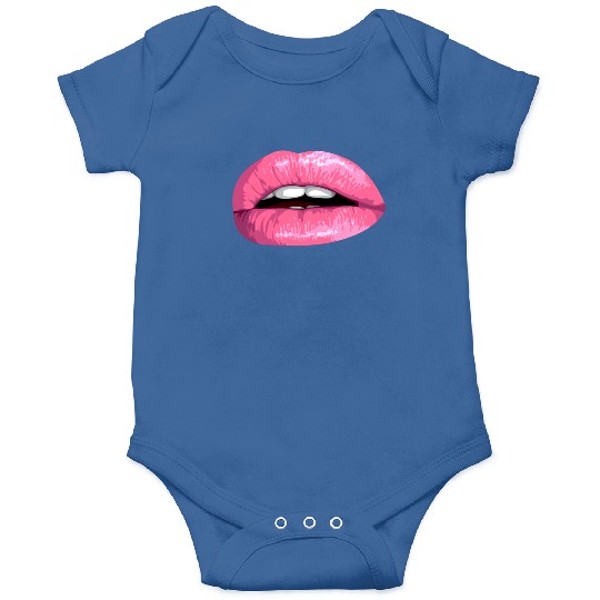 realistic sexy pink lips vector illustration Onesies