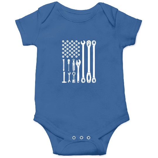 us flag mechanic Onesies