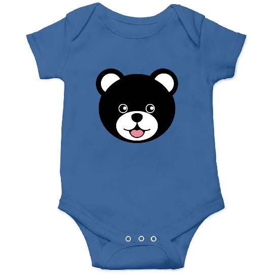Cute Black Teddy Bear Face Onesies