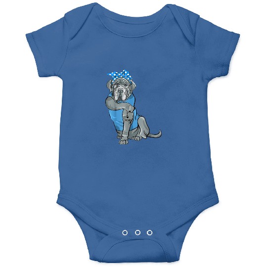 Neapolitan Mastiff Dog Tattoo I Love Mom Onesies