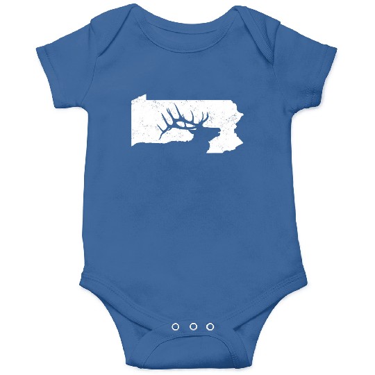 Pennsylvania Elk Hunting Bull Elk PA State Shape Onesies