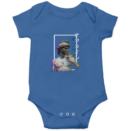 Greek Statue Ancient Vaporwave Synthwave Glitch Onesies