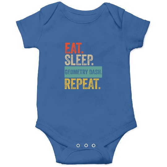 Eat sleep geometry dash repeat retro vintage Onesies