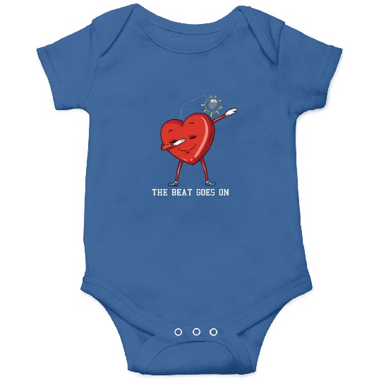 The Beat Goes On Dabbing Heart With Pacemaker Reci Onesies