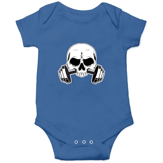 Skull Gym Barbells Onesies