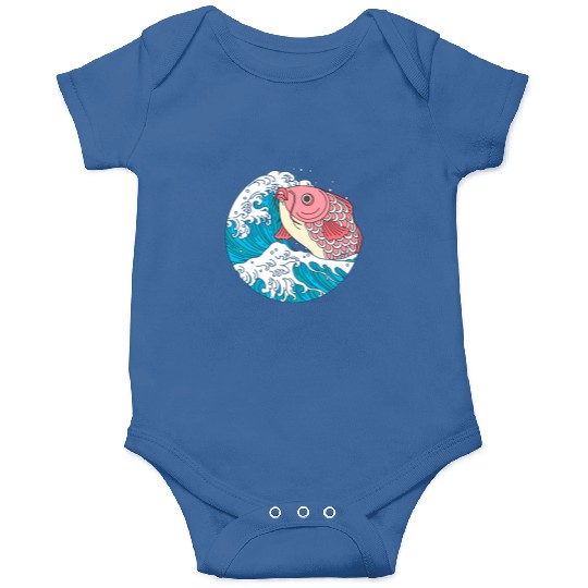 Japanese Koi Fish Great Kanagawa Wave Onesies