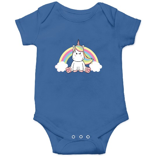 Grumpy Unicorn Evil Bad Mood Unicorn Rainbow Onesies