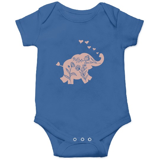 Elephant Girls Women Flowers Onesies