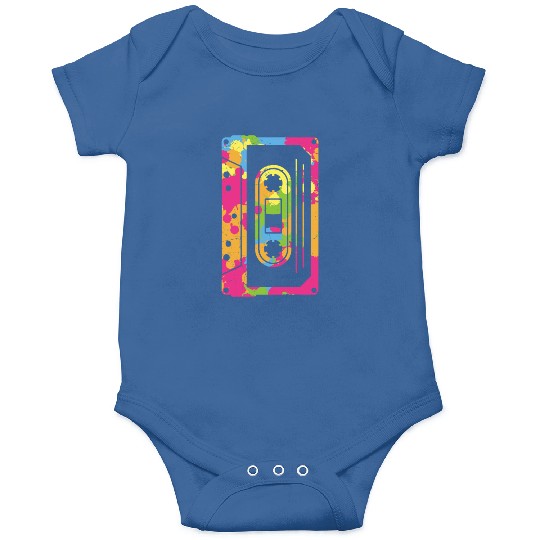 Colorful Retro Cassette Tape Onesies