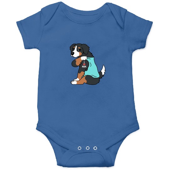 I Love Mom Tattoo Bernese Mountain Dog Onesies