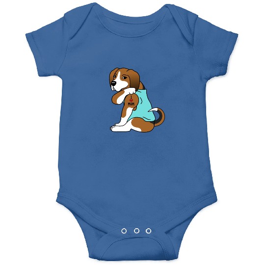 I Love Mom Tattoo Basset Hound Onesies