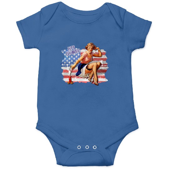 Lets Celebrate 4th july independence day USA Onesies