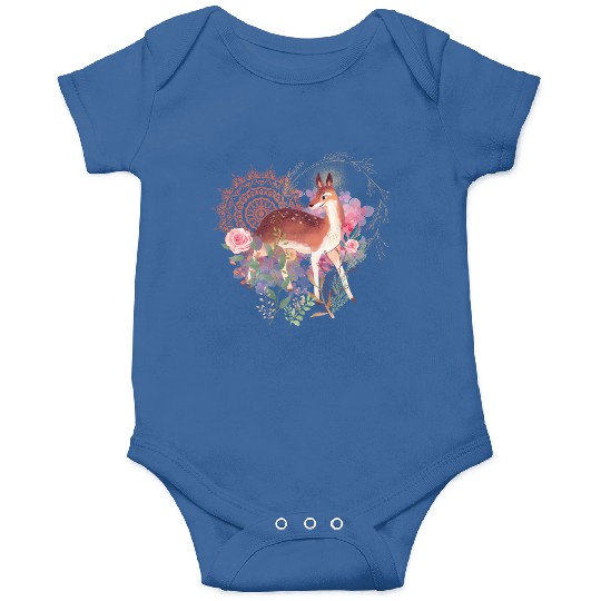 Sweet Deer In Wild Spring Onesies