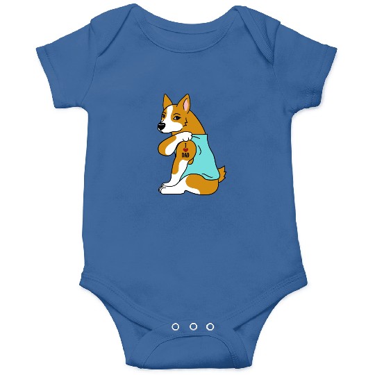 I Love Dad Corgi Onesies