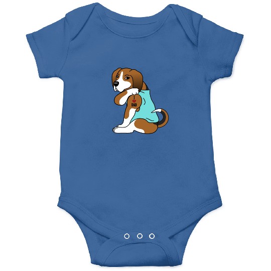 I Love Dad Basset Hound Onesies