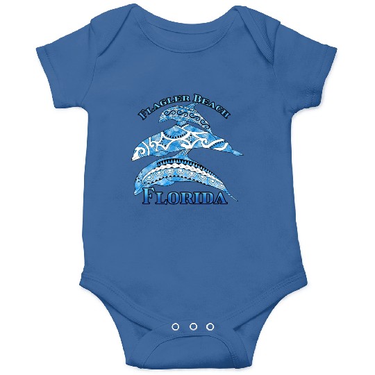 Flagler Beach Florida Vacation Tribal Dolphins Onesies