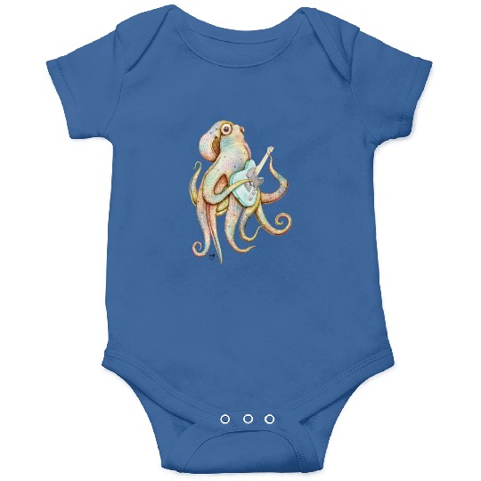 POLAH the axe wielding Octopus on Aqua Onesies