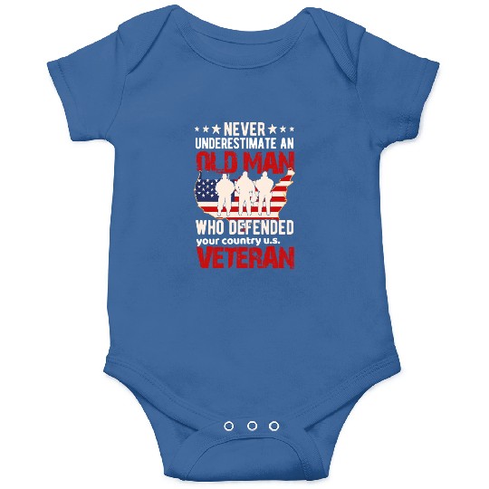 US Veteran Never Underestimate an Old Man Onesies