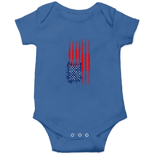 US Flag Vertical Onesies American Stars Stripes