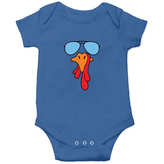 Turkey face with aviator sunglasses Onesies