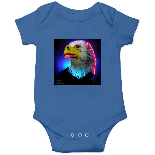 i love america neon bright lightsamerican eagle Onesies