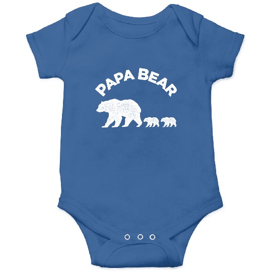 Vintage Papa Bear with Two Cubs Daddy Bear Twin Onesies