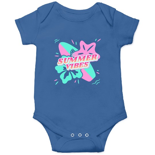 Summer Vibes - Beach, surf, hibiscus and starfish Onesies