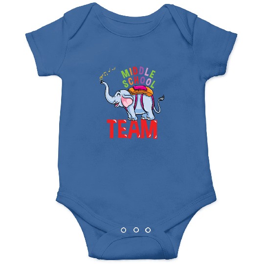 Back To School Elephant Middle School Team Onesies