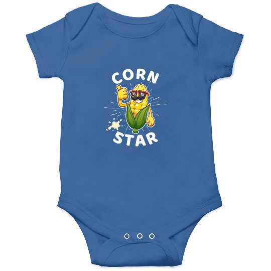 Funny Corn Star Sunglasses Mustache big Postal Service Onesies