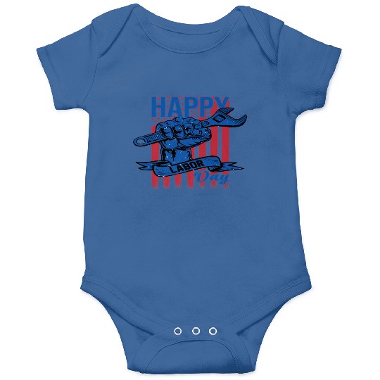 Happy Labor Day American Flag Holiday US Worker Onesies