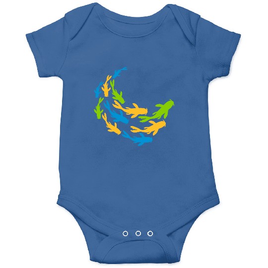 colorful shoal koi fish Onesies