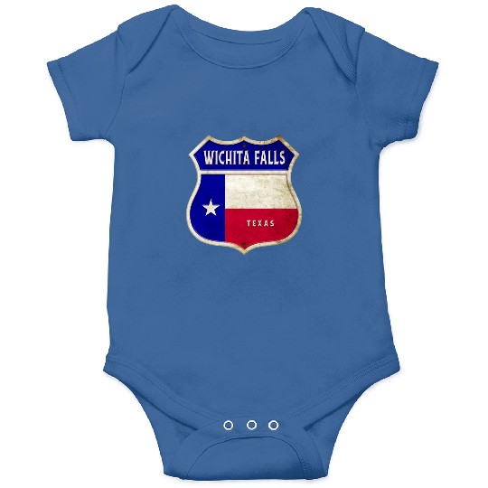 Wichita Falls Texas crest flags design Onesies