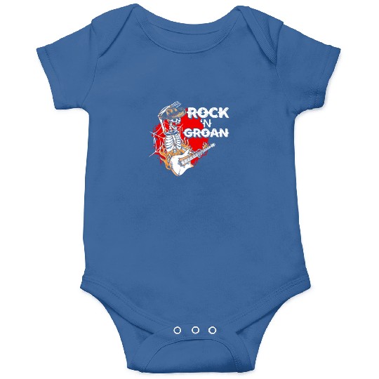Halloween Cowboy Skeleton Rocker Hand Rock Onesies