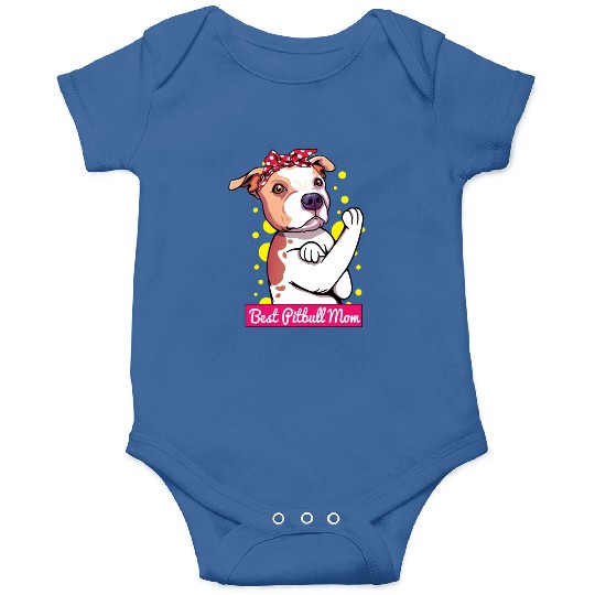 Retro Pitbull Dog Mom Lover Cartoon Onesies