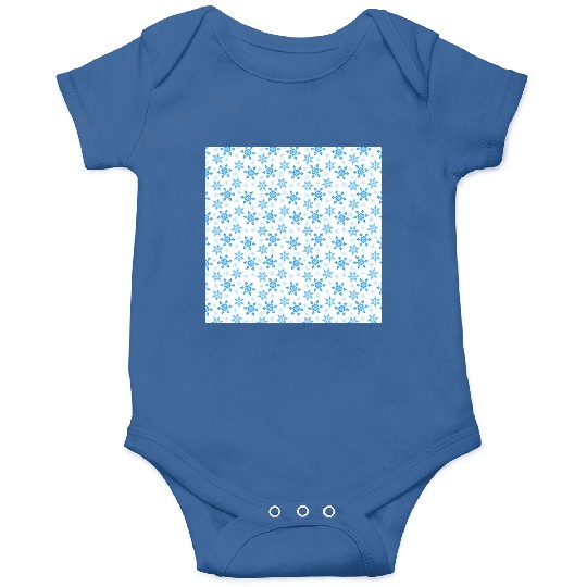 Modern Snowflakes Pattern White Blue Onesies