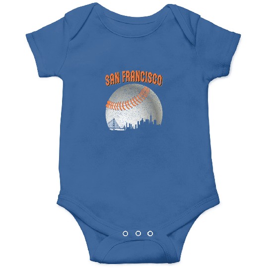 San Francisco Vintage Skyline Baseball For Gameday Onesies