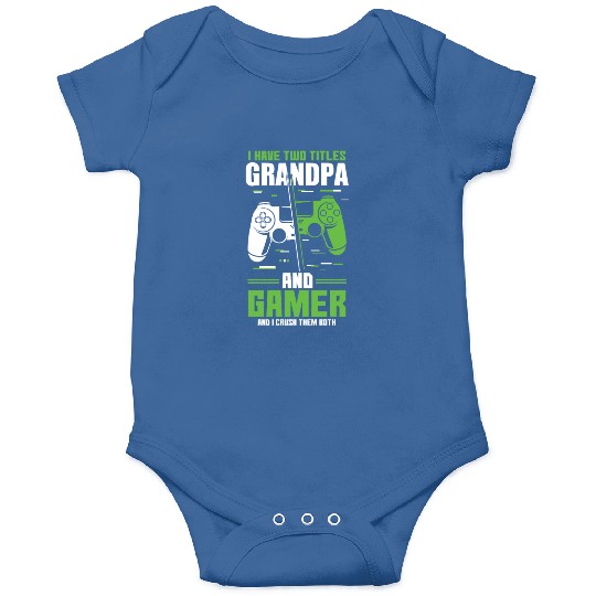 Two Titles Grandpa Gamer Video Game Lover Gaming Onesies