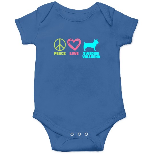 Swedish Vallhund Mom Peace Love Saying Onesies