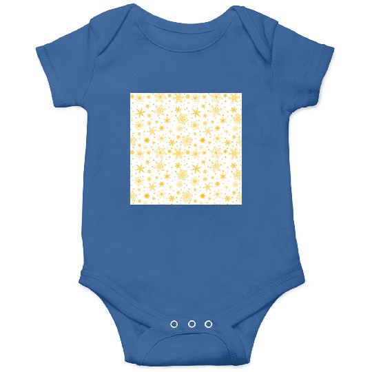 Snowflakes Pattern Yellow White Onesies