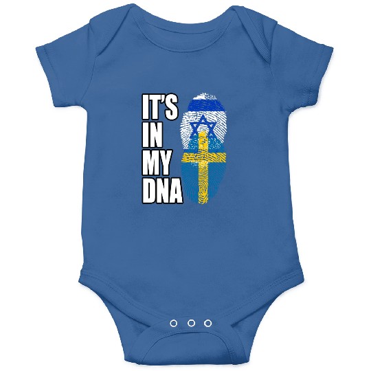 Israel And Swedish Mix Heritage DNA Flag Onesies