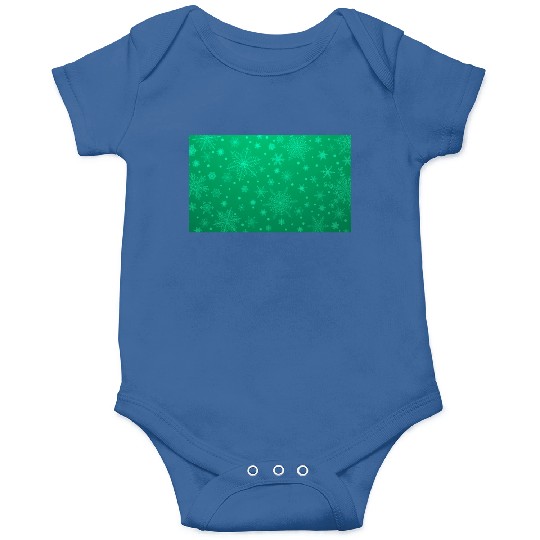 Christmas Snowflakes Green Pattern Onesies