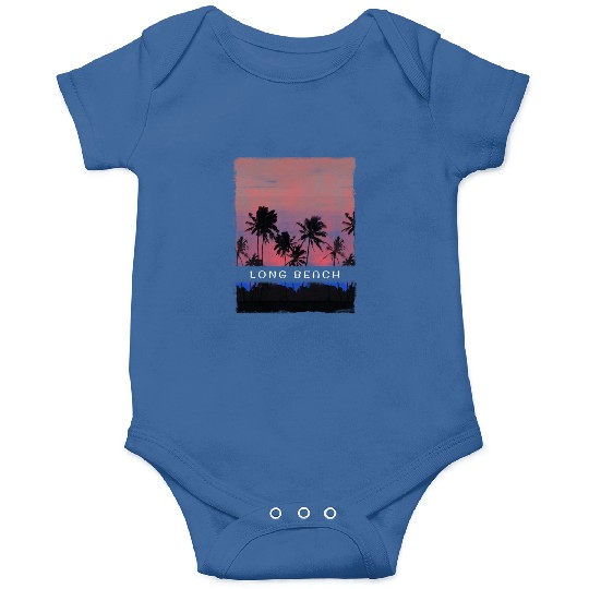Long Beach California Vacation Souvenir Palm Tree Onesies
