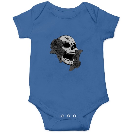 Black Skull Roses Aesthetic Goth Gothic Onesies