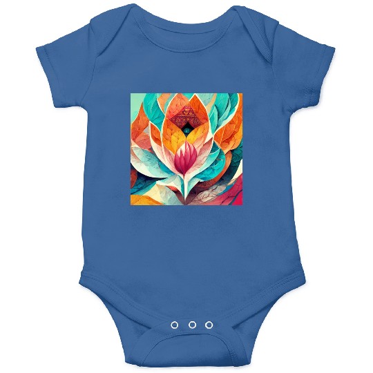Colorful mandala flower version 8 Onesies