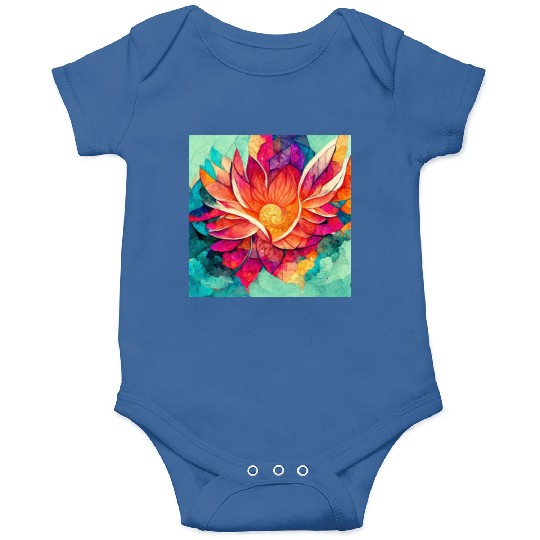 Colorful mandala flower version 7 Onesies